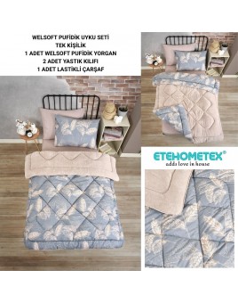 ETE HOMETEX TEK KİŞİLİK WELSOFT UYKU SETİ ARİNA BEJ 8696474231999